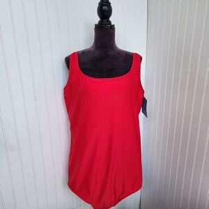 NWT Christina Preformanc Swimwear Pink One PC Swimsuit Tummy Tamer Minimize 30WL